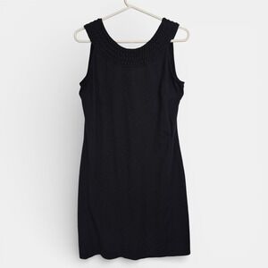 Tommy Bahama Womens S Black Sleeveless Mock Studded Neckline Dress Chic Travel